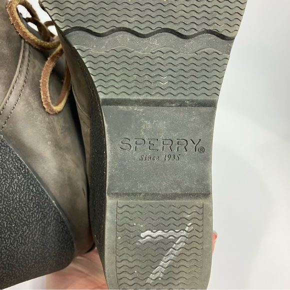 Sperry Top-sider Stella leather wedge ankle boots gray/taupe size 9.5 - Picture 6 of 7